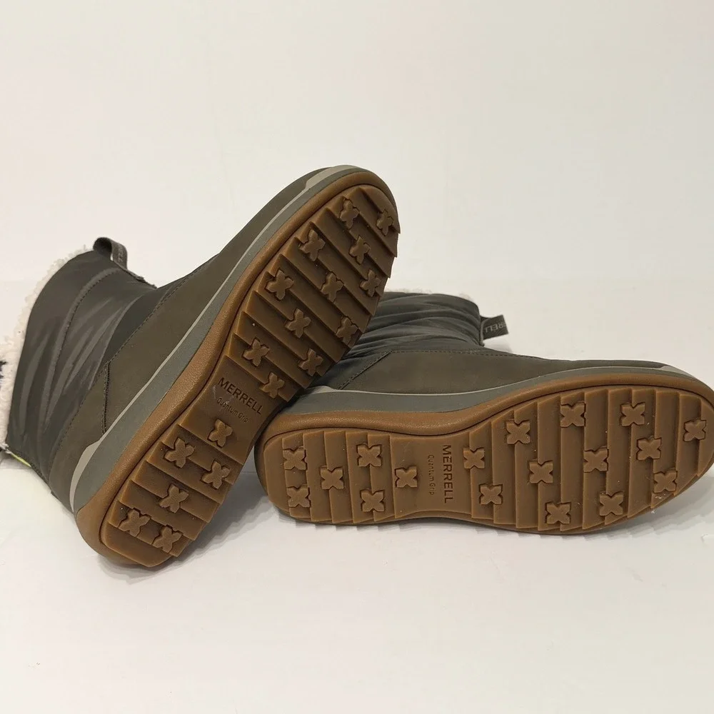 Merrell Snowcreek Sport Mid Zip Polar Snow Boots Womens 8 Olive Green J003720